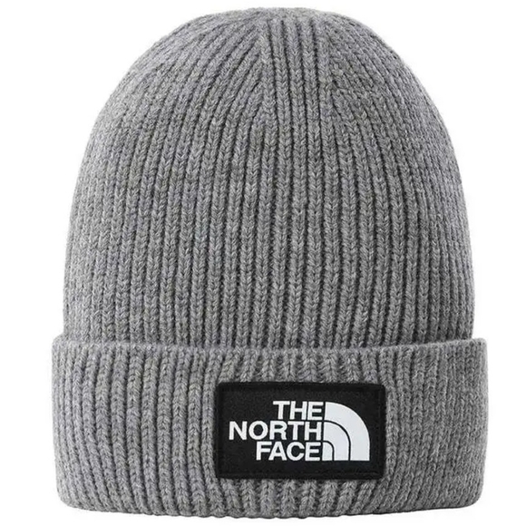 The North Face Gray Ribbed Cuffed Beanie